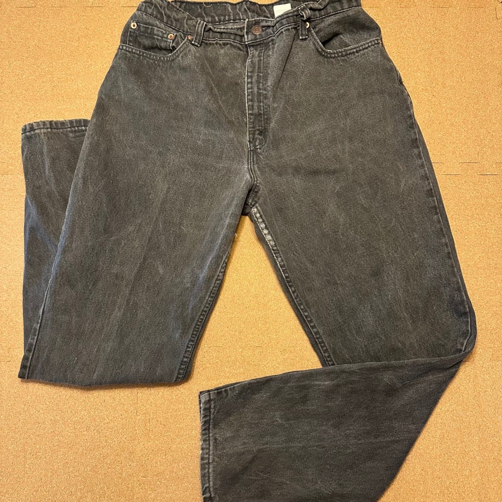Levi's 551 Relaxed Fit Jeans Women 14 Med Black Vintage 90s Tapered Leg Cotton